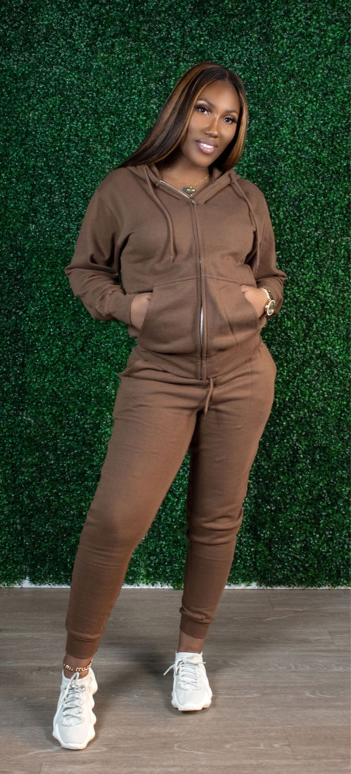 Boyfriend Sweatsuit| Brown