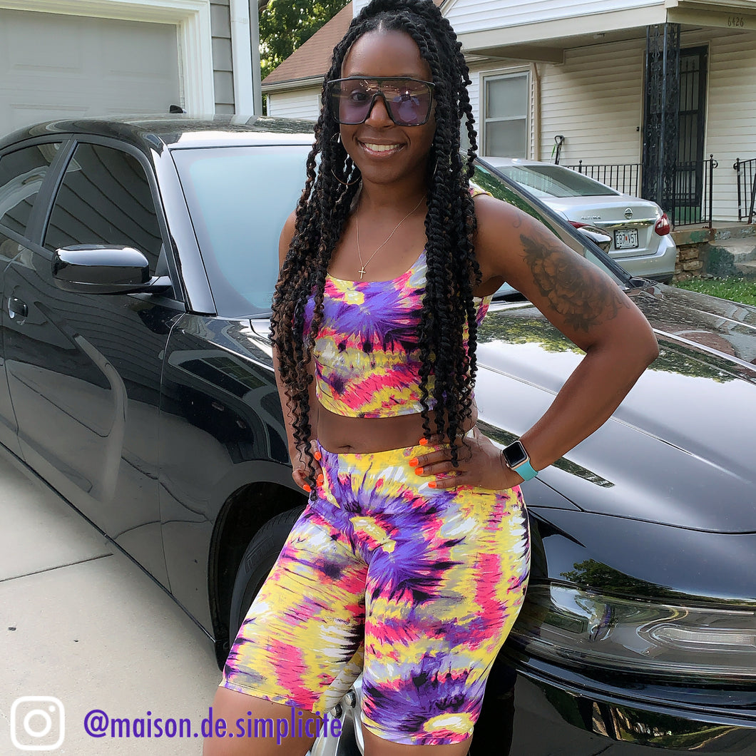 Tie Dye Biker Set